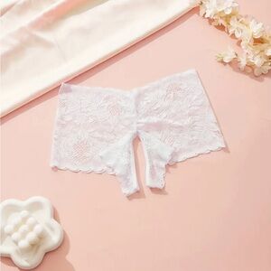 White Lace Crotchless Panties NEW Bring Sexy Back Size M